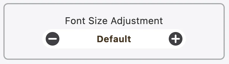 Custom font size adjustment
