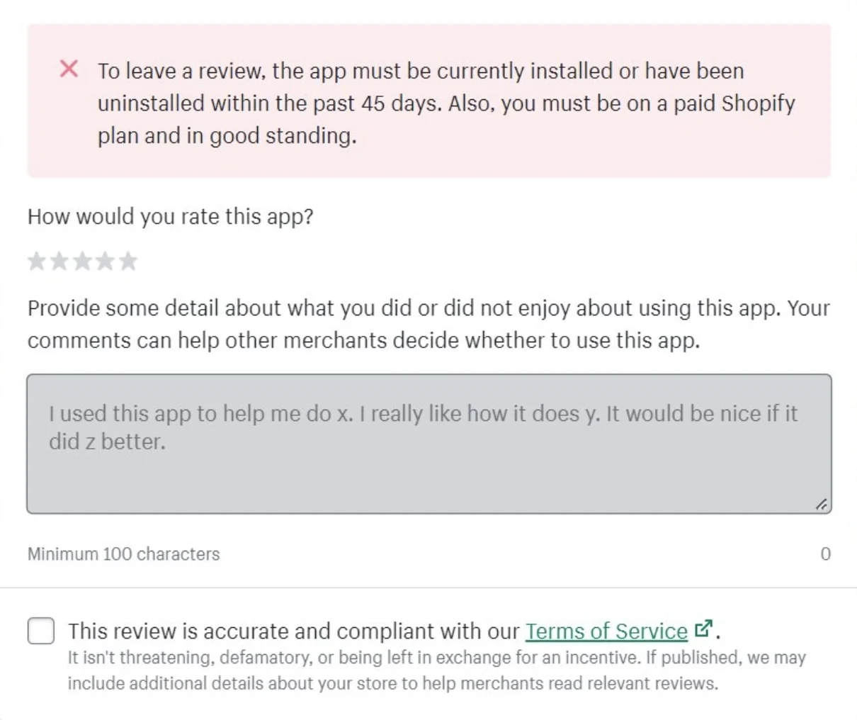 Rate the product using the star rating system, then write your review in the text box provided