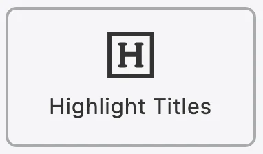 Highlight titles