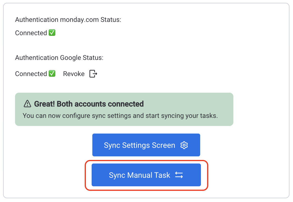 Start Manual Sync